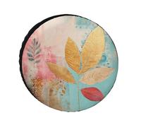 Universal Spare Tire Cover Peach Leaves Waterproof Trailer Wheel Tire Cover Custom Travel Wheel Protectors for Trailers Trucks