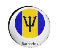 Universal Spare Tire Cover, Waterproof Rain Tire Protectors Case Barbados Map Flag Print Wheel Covers Travel Accessories Fit For Trailer Rv Truck Suv Camper, 15 inch