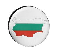 Universal Spare Tire Cover, Waterproof Rain Tire Protectors Case Bulgaria Map Flag Print Wheel Covers Travel Accessories Fit For Trailer Rv Truck Suv Camper, 17 inch