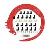 Universal Spark Plug Wire Set 8.5mm with Red Silicone Jacket and 90 Degree Boots Replaces Accel 4041