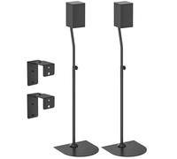 Universal Speaker Stands Floor Pair WR Wall Mounts - Adjustable Height Rear Speaker Stands for Samsung, Vizio, Sony, LG, Roku and More Surround Sound Speaker Stands WR Keyhole & Thread Hole