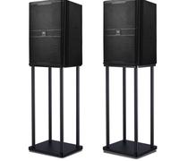 Universal Speaker Stands Pair,Surround Sound Support,Metal Columns And Wooden Pallets,Floor Bookshelf Speaker Stands For Home Theatre,Vibration Noise Reduction(15.6x14.2x47.2in)