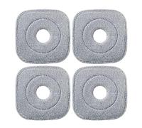 Universal Spin Mop Head, Square Gray Fiber Pad for Ceramic Tiles, Wood, & Marble, Support True & Tidy True Most Square Spin Mop And Bucket Replacement (4PCS)
