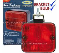 Ring Automotive Fog Lamp RL014, Dual Mount Red Rear Square Bracket