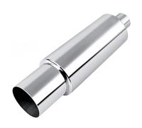 Universal Stainless Steel Exhaust Muffler Tip Tail Pipe Inlet 2.5 Inch Outlet 4 Inch(SILVER)