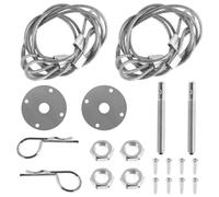 Universal Stainless Steel Hood Pin Plate Lock Kit For Engine Bonnets Car Racing Modified Accessories
