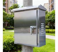 Universal Stainless Steel Junction Box Metal Electric Enclosure with Lock & Key Mounting Plates Ideal for Circuit Control & Distribution (19.68"x15.7"x7.87")