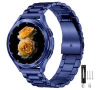 Universal Stainless Steel Watch Strap Compatible with Samsung Galaxy Watch 7/FE/6/5/4/3, Watch 5 Pro, 6/4 Classic, Gear S3/S2, Garmin, 20 mm 22 mm Replacement Strap, 20mm, Titanium, Agate