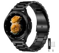 Universal Stainless Steel Watch Strap Compatible with Samsung Galaxy Watch 7/FE/6/5/4/3, Watch 5 Pro, 6/4 Classic, Gear S3/S2, Garmin, 20 mm 22 mm Replacement Strap, 22mm, Titanium, Agate