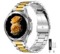 Universal Stainless Steel Watch Strap Compatible with Samsung Galaxy Watch 7/FE/6/5/4/3, Watch 5 Pro, 6/4 Classic, Gear S3/S2, Garmin, 20 mm 22 mm Replacement Strap, 22mm, Titanium, Agate