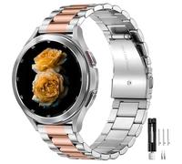 Universal Stainless Steel Watch Strap Compatible with Samsung Galaxy Watch 7/FE/6/5/4/3, Watch 5 Pro, 6/4 Classic, Gear S3/S2, Garmin, 20 mm 22 mm Replacement Strap, 22mm, Titanium, Agate