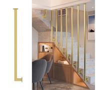 Universal Stair Railing for Straight & Curved Stairs Customizable Colors/Styles Metal il for Home/Hotel/Office Loft/Villa (Gold 145 cm) - Stylish &