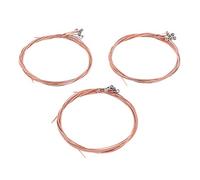 Universal Steel Acoustic Folk Guitar Strings 3Set High Quality Durable Rust Resistant Replacement Strings for Guitar Lovers Beginners Brass Rose Copper Colorful Options (Red copper string*3)