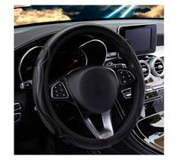 Universal Steering Wheel Cover 38cm PU Leather Embossed Massage Comfortable Rimless Steering Wheel Cover Automotive Accessory Suitable For All Seasons(Black)