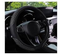 Universal Steering Wheel Cover 3D Double-Layer Mesh Breathable PU Leather Steering Wheel Cover Universal Fit Rimless For Cars 14.5-15 Inch(Black)
