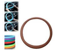 Universal Steering Wheel Cover Cool Non-Slip Silicone Steering Wheel Protector Car Steering Wheel Protective Cover soft Steering Cover(Brown)
