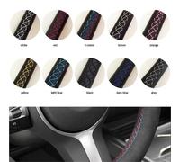 Universal Steering Wheel Cover For Benz For W176 For W246 For A-Class For C-Class For W204 For C117 For C218 For X218 Steering Wheel Cover(Blue Thread)