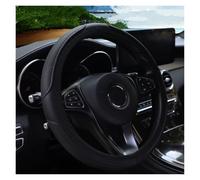 Universal Steering Wheel Cover PU Leather Embossed Steering Wheel Cover 14.5-15 Inch Round Rimless Design For All Seasons Men Women Cars(Black)