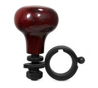 Universal Steering Wheel Knob, Brown Wood-Effect Steering Wheel Spinner with Adjustable Clamp, Steering Aid for Cars, Vans and Trucks