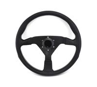 Universal Steering Wheel Suitable For Racing Car Modification 14 Inch Flat Double Line Drift Steering Wheel V1 Auto Parts Deep Dish Design(White line)