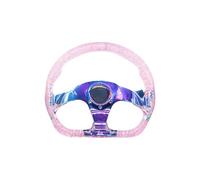 Universal Steering Wheel Universal Acrylic Transparent Glow In The Dark Quick Release Steering Wheel 13in 330mm For Nardi Compatible Deep Dish Design(Color pink)