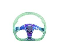 Universal Steering Wheel Universal Acrylic Transparent Glow In The Dark Quick Release Steering Wheel 13in 330mm For Nardi Compatible Deep Dish Design(Color green)