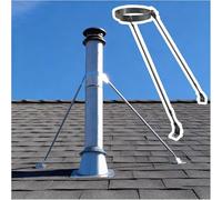 Universal Stove Pipe Support Kit with Extended Roof Chimney Holder, Weatherproof Stainless Steel for Wood Stove Installation