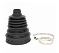 Universal Stretch CV Boot Kit with 2 Stainless Steel Clamps - Black Rubber Driveshaft Gaiter Replacement for CV Joint Repair