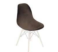 Universal Stretch Dining Chair Covers Scandinavian Style 6PCS Velvet Slipcovers for Kitchen Living Room Office - Brown Protective & Elegant Chair Protector