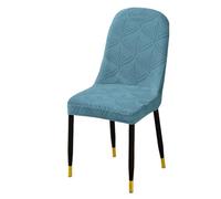 Universal Stretch Dining Chair Covers Set of 2 - Curve Back Slipcovers for Kitchen, Living Room, Reurant & Bedroom Protect - Four Seasons, Blue Color