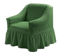 Universal Stretch Khaki Seersucker Sofa Slipcover with SkirtFitted 1 Seater Couch Protector Easy to Install Fur Resistant 90x140cm