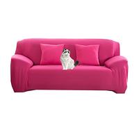 Universal Stretch Sofa Cover 1-4 Seater Super Soft Non-Slip Slipcover for Cats/Dogs Dark Pink Elastic Fabric Pet-Friendly Easy to CleanProtection