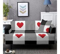 Universal Stretch Sofa Cover 1 Seat Black & White Modern Couch Protector for Living Room Pet-Friendly Sofa Slipcover for Dogs & Cats Easy to Clean
