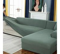 Universal Stretch Sofa Cover Anti Dust Corn Grain Design L Shaped Couch Protector for Living Room Matcha Green 1 Seater 90 140cm All Inclusive Furniture Protector.