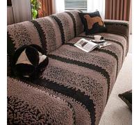 Universal Stretch Sofa Cover - Non-Slip Thick Couch Protector for 1-4 Seater Cleto Series Brown Fits 3 Seater (190-230cm) - Furniture Slipcover