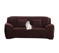 Universal Stretch Sofa Cover Super Soft Non-Slip Protector for 1/2/3/4 Seat Sofas Pet-Friendly Couch Slipcover (Coffee Fits 4 Seats)