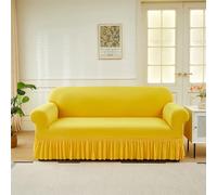 Universal Stretch Sofa Cover with Ruffle Skirt - Breathable Elastic Slipcovers for 2-4 Seater Sofas, Easy to Inll, All-Inclusive Protect for Living Room Decor