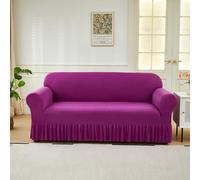 Universal Stretch Sofa Cover with Ruffle Skirt Washable Slipcover for 2-6 Seater Couch Easy-Fit Furniture Protector for Living Room Kids & Pets Friendly