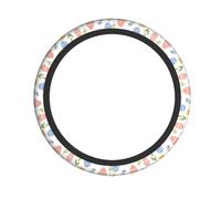 Universal Stretch Steering Wheel Cover Happy Easter Eggs 15 Inch Car Wheel Protector Anti-Slip Grip & Easy Install for Car, Truck, SUV