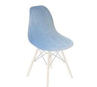 Universal Stretch Velvet Dining Chair Covers Scandinavian Style 6PCS Light Blue Perfect for Kitchen Living Room Office - No Armchair Covers Included
