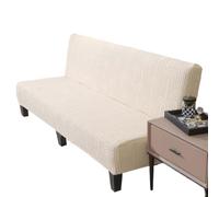 Universal Stretchable Sofa Cover 2/3/4 Seater No Armrest Printed Elastic Gray Couch Protector - Fits Sleeper Sofa Non-Cushion Cover (E 155-185cm)
