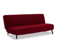 Universal Stretchable Sofa Cover for 3-Seat Couch, Solid Color Futon Slipcover, & Slish Red Protector for Living Room, Elastic Fit Without Arms