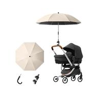 Universal Stroller and Baby Carriage Sunshade,Adjustable Pram Parasol UV Protection Buggy Parasol,Sun Protection Sun Umbrella for Strollers,Use in Both Sunny Rainy Days (Beige)