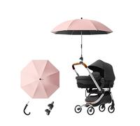 Universal Stroller and Baby Carriage Sunshade,Adjustable Pram Parasol UV Protection Buggy Parasol,Sun Protection Sun Umbrella for Strollers,Use in Both Sunny Rainy Days (Pink)