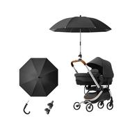 Universal Stroller and Baby Carriage Sunshade,Adjustable Pram Parasol UV Protection Buggy Parasol,Sun Protection Sun Umbrella for Strollers,Use in Both Sunny Rainy Days (Black)