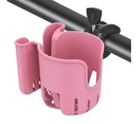 Universal Stroller Cup Holder, Stroller Cup Holder Attachment with Phone Holder, Wheelchair/Stroller Accessories for Rollator, Walker, Bike, Scooter, Gifts for Family Member - Pink