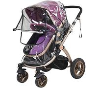 Universal Stroller Rain Cover with Portable Front Zip Opening Wind Shield Pushchair Infant Car Waterproof Raincoat Transparent Baby Carriage Cover Buggy Pram Stroller Protector Accessories