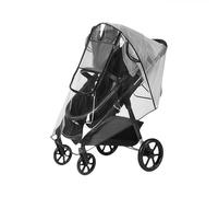 Universal Stroller Rain Cover with Ventilation Holes, Double Waterproof Zip, Clear Window (Transparent - Double Waterproof)