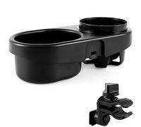Universal Stroller Snack Tray with Cup Holder Multifunctional Stroller Organizer Upgraded Rigid Frame Stays Upright 360° Rotating Anti-Slip Drink Holder with Adjustable Buckle for Strollers