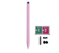 Universal Stylus Pen for All Touch Screens for Tablets or Smartphones, 2 in 1 Fiber Tip & Silicone Tip Double Pointer Pen for Drawing Writing (Pink)